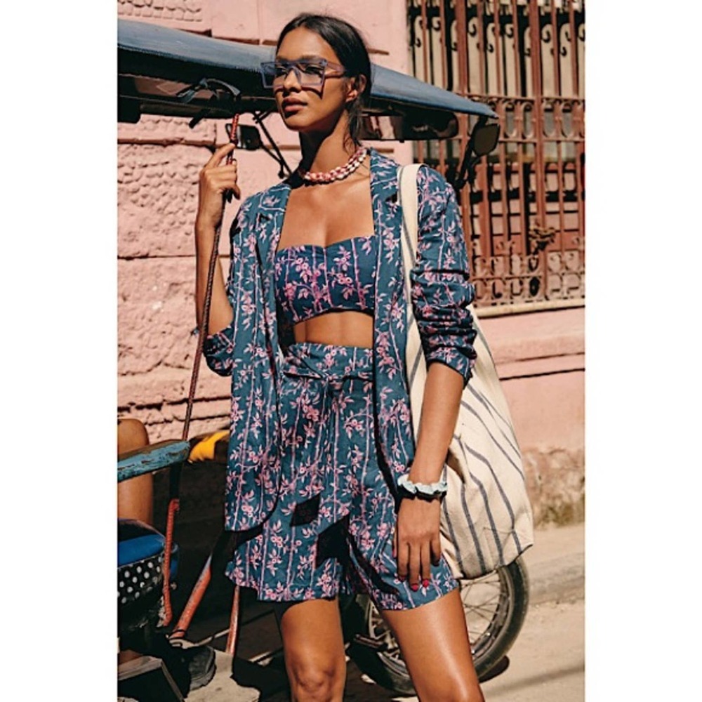 Free People Poolside Three-Piece Set Pacific Ocean - Picture 2 of 10